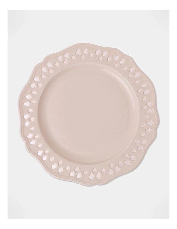 Breton Round Platter Scalloped Edge Pink | Myer