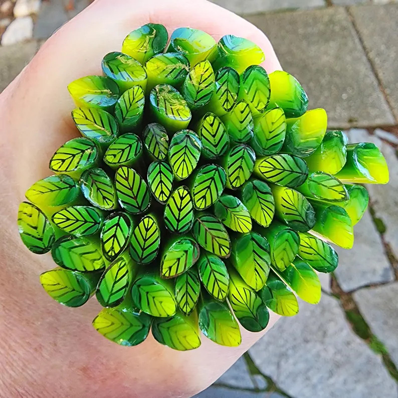 Coe 96 Med/sm Leaf: Limelight 1 Oz Murrini Murrine Millefiori Vitrigraph Cane MINZABELLA MURRINI ... | Etsy (US)