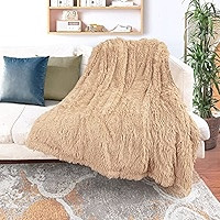 Decorative Extra Soft Faux Fur Blanket Twin Size 70" x 78",Solid Reversible Fuzzy Lightweight Lon... | Amazon (US)