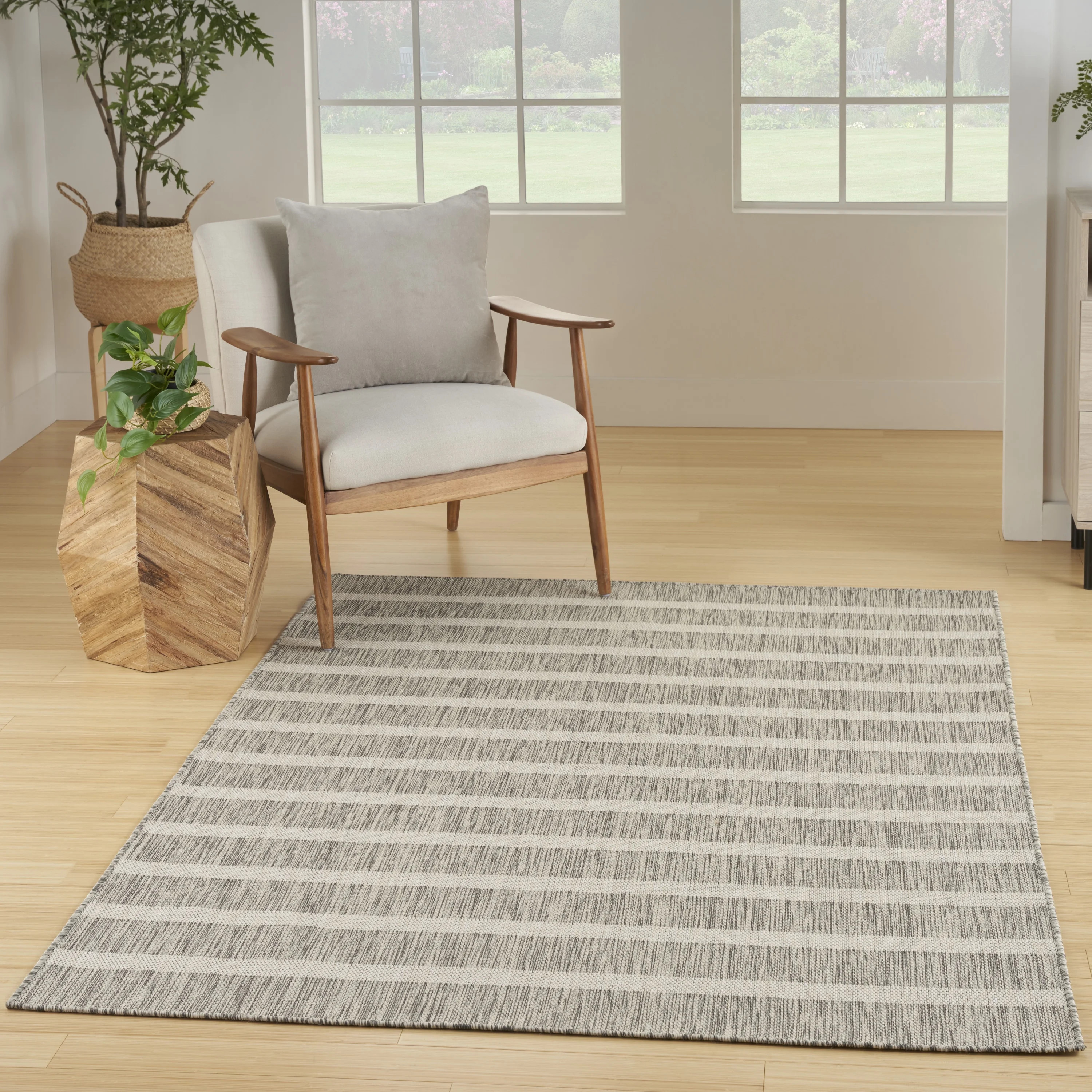 Nourison Positano Indoor/Outdoor Grey Ivory 6' x 9' Area Rug (6x9) | Walmart (US)