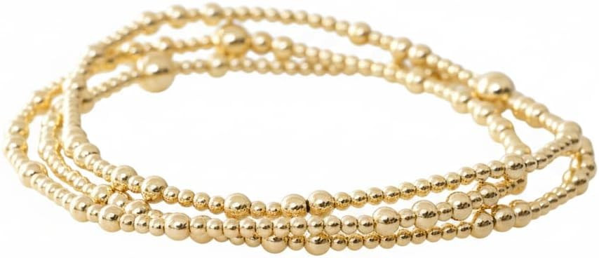 Gold Bracelet Stack for Women, Adjustable Stretch Non Tarnish Waterproof Jewelry Stackable Gold B... | Amazon (US)