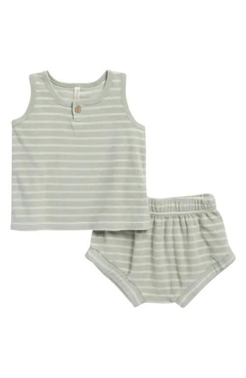 Rylee + Cru Terry Tank & Shorts Set in Seafoam at Nordstrom, Size 18-24M | Nordstrom