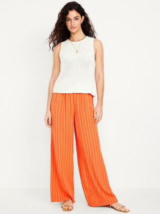 High-Waisted Linen-Blend Super Wide-Leg Pants | Old Navy (CA)