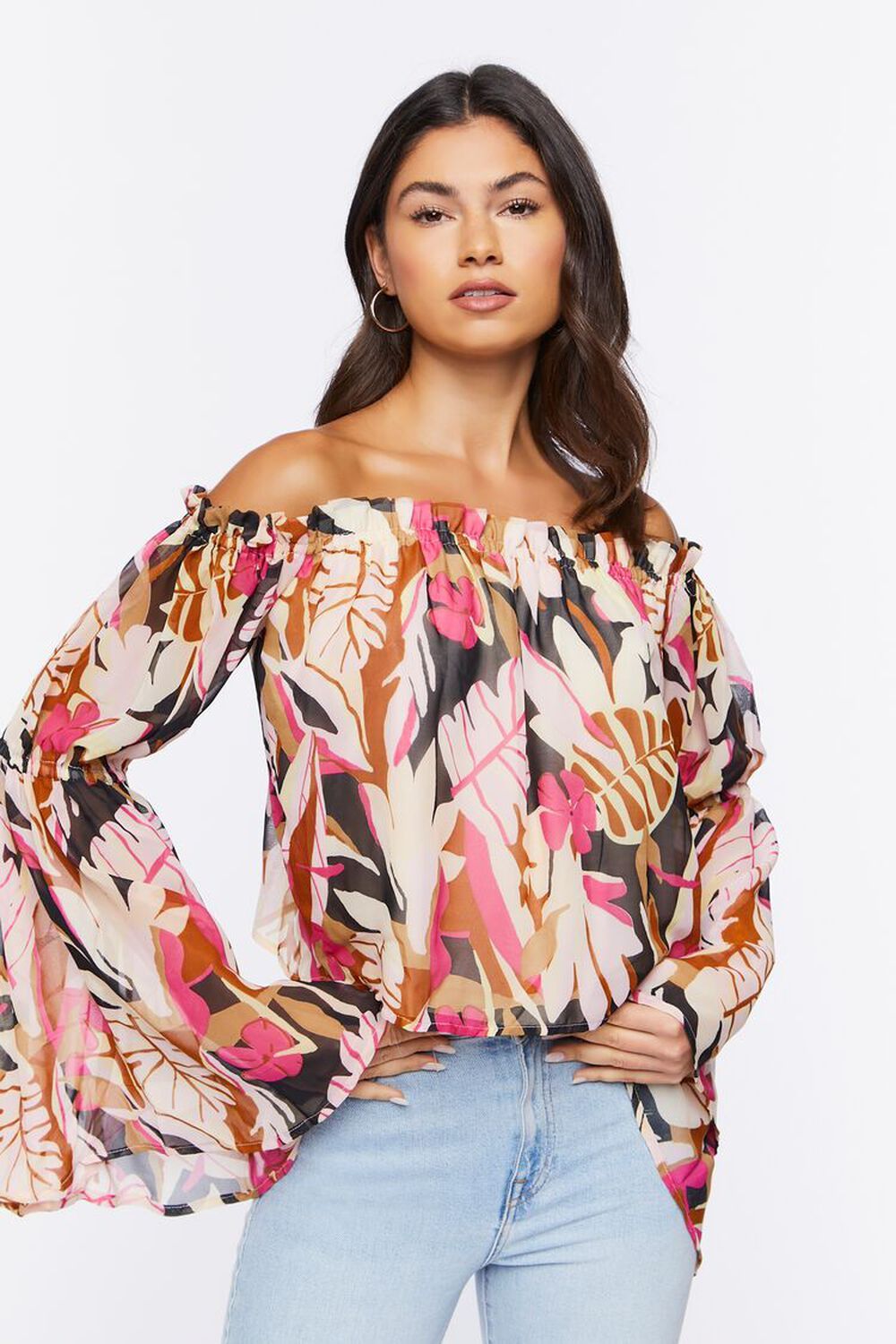 Tropical Print Off-The-Shoulder Top | Forever 21 | Forever 21 (US)