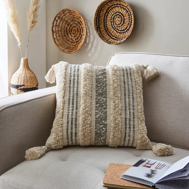 Samara Striped Cushion Natural | Dunelm (migrated)
