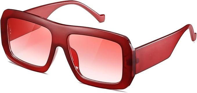 Oversized Square Sunglasses - Polarized UV400 Retro Frame Unisex Fashion Shades | Amazon (US)