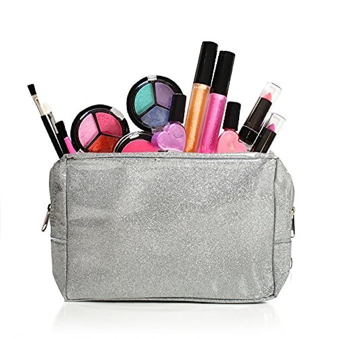 Kids Washable Makeup Set With A Glitter Cosmetic Bag | Amazon (US)