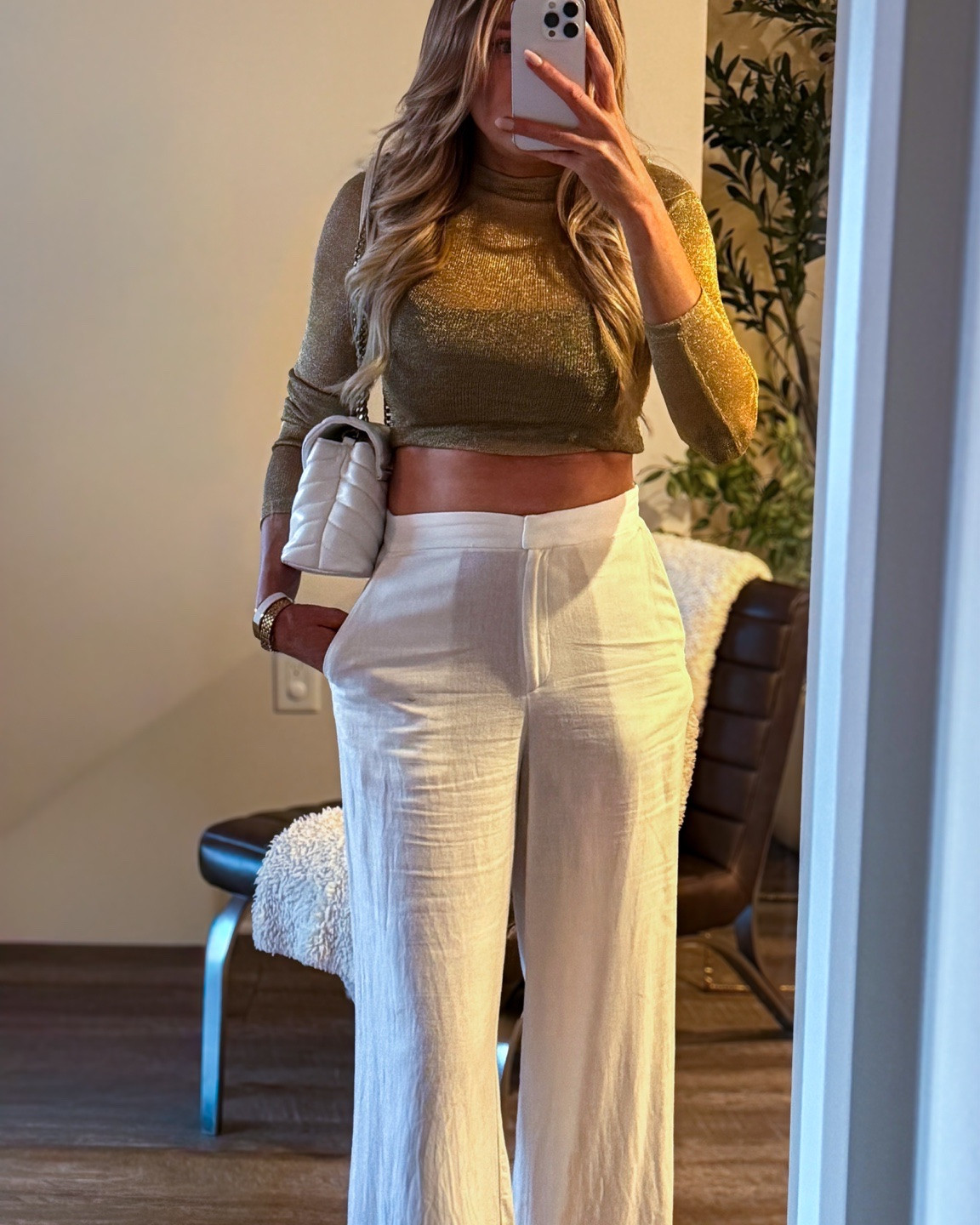 Summer outfit alert! A little gold, a lot of linen 🤍 Metallics + linen might be my favorite summer combination yet ✨ Perfect for rooftop drinks, a date night outfit, or as a cute vacation outfit. 🔥

#LTKSeasonal #LTKTall #LTKootd