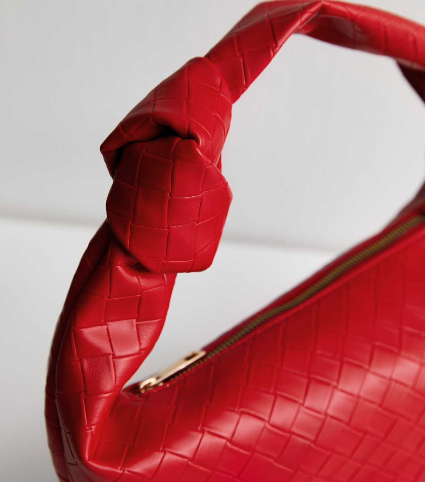 Red Woven Leather Look Mini Top Handle Bag | New Look | New Look (UK)