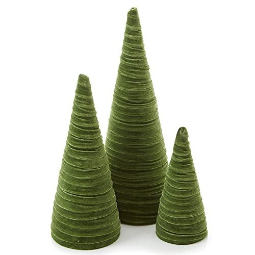 Set of 3 Velvet Trees, Modern Christmas Decor, Holiday Entryway, Rustic Winter Home, Farmhouse Ho... | Amazon (US)