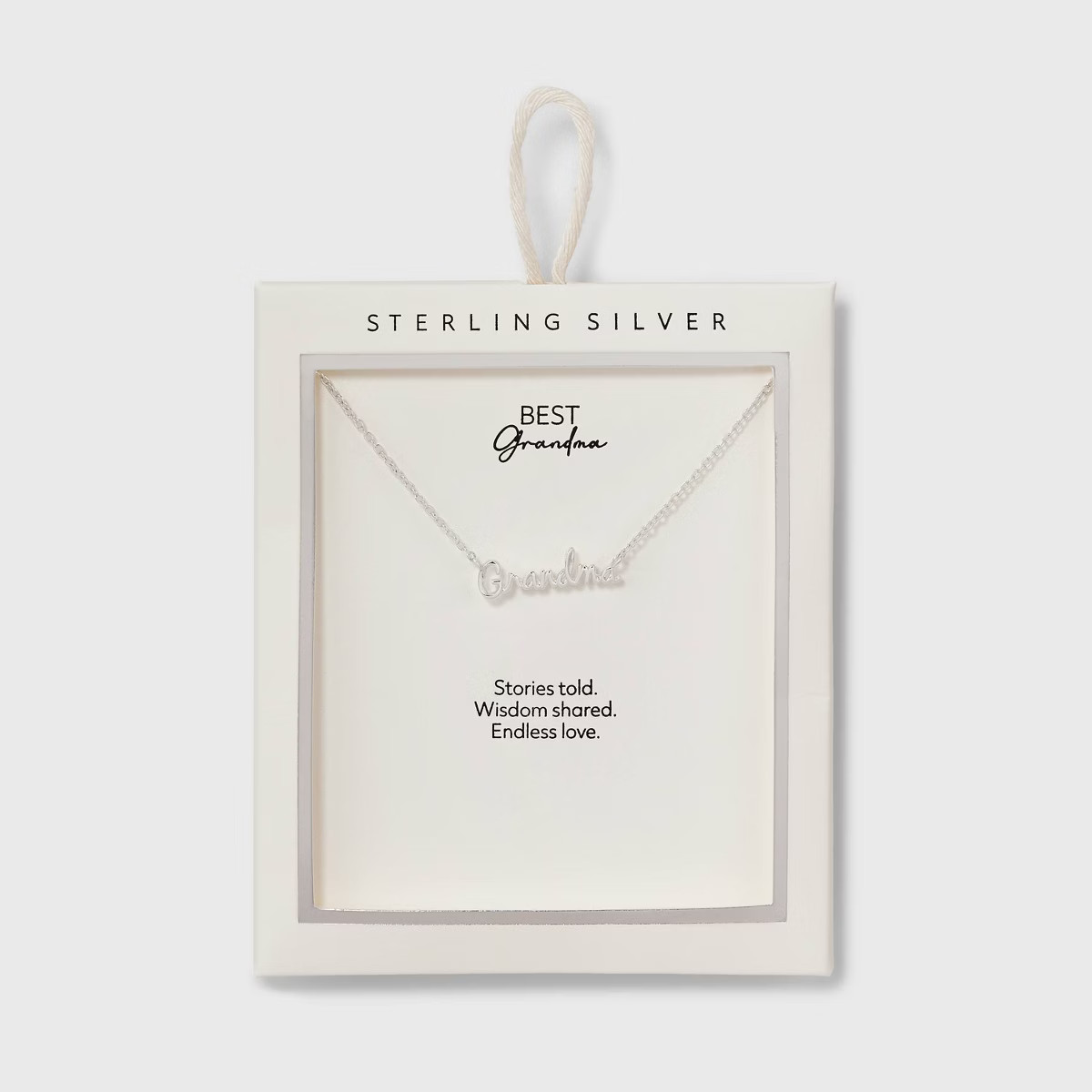 Sterling Silver "Grandma" Pendant Necklace - Silver | Target