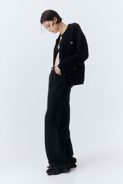 Textured-knit Cardigan - Black - Ladies | H&M US | H&M (US + CA)