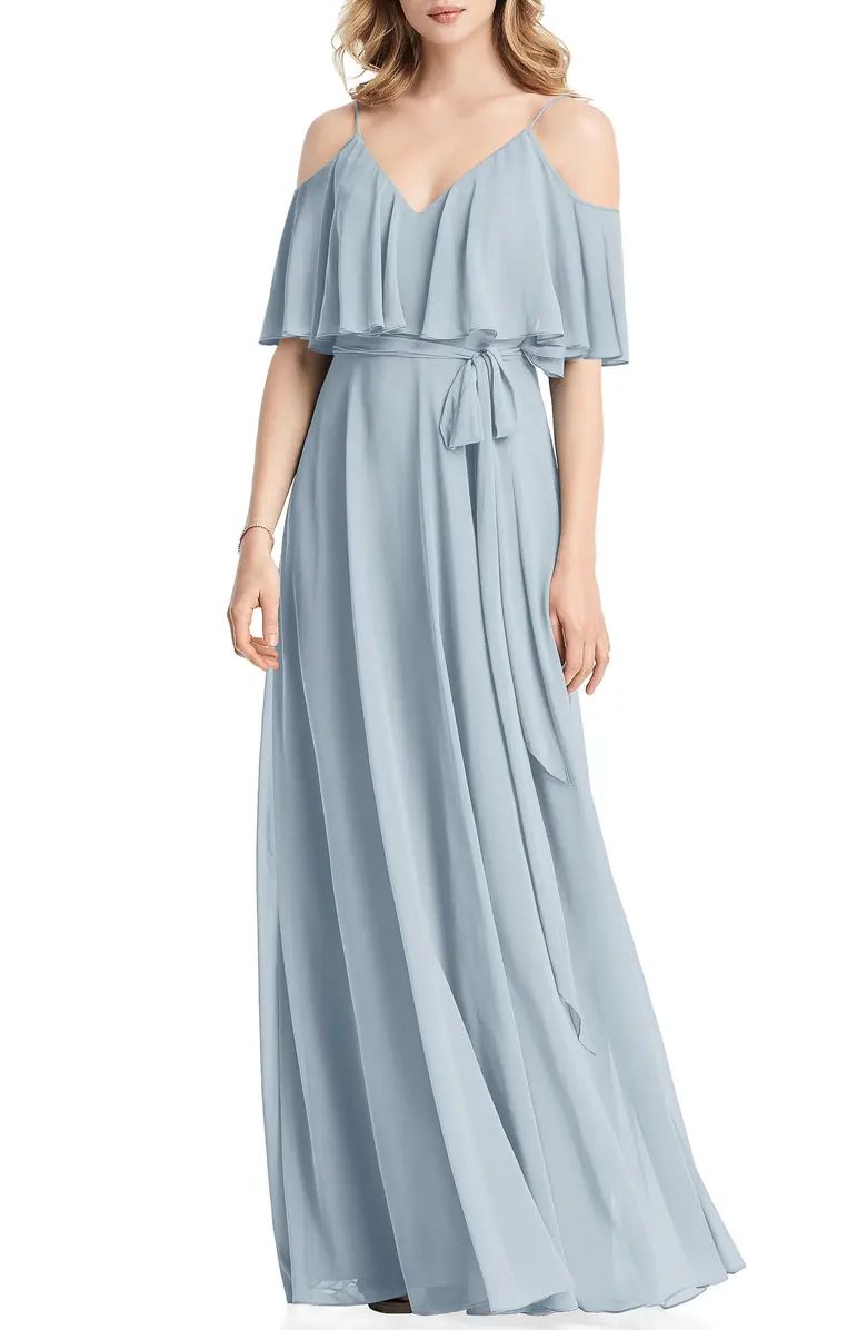 Cold Shoulder Chiffon Gown | Nordstrom