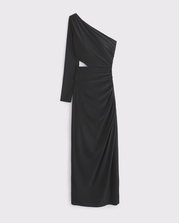One-Shoulder Draped Maxi Dress | Abercrombie & Fitch (US)