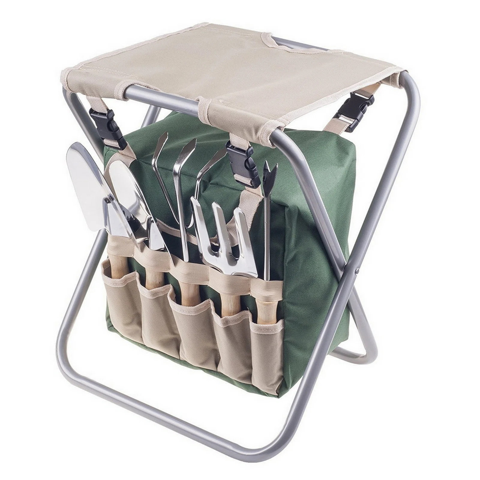 Garden Folding Garden Stool With Tool Bag Plus 5 Garden Tools | Wayfair North America