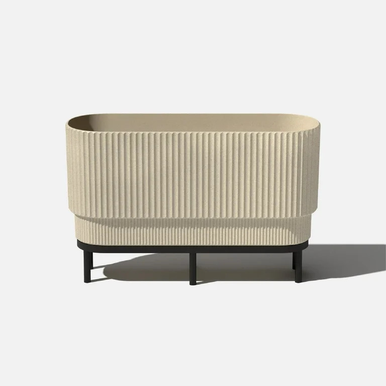Veradek Demi Series Raised 30" Long Plastic-Stone Planter - (Sand/Black, 1 Pack) | Walmart (US)