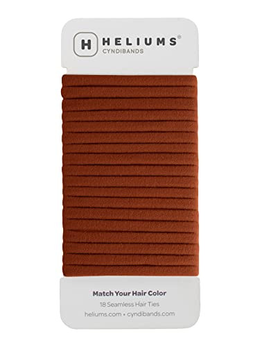 Heliums Seamless Hair Ties - Dark Ginger - Skinny 6mm No Damage Ponytail Holders, 1.75 Inch, Medium Hold for Thin to Normal Hair - 18 Pack | Amazon (US)
