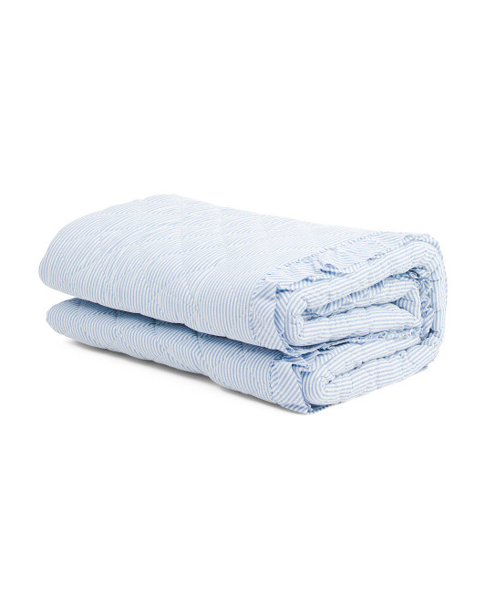 Stripe Cotton Seersucker Quilt | TJ Maxx