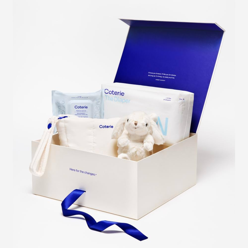 Coterie The Newborn Gift Set, Diapers Newborn (31 Count) Size 1 (33 Count) 1 Wipe Pack (18 Count)... | Amazon (US)