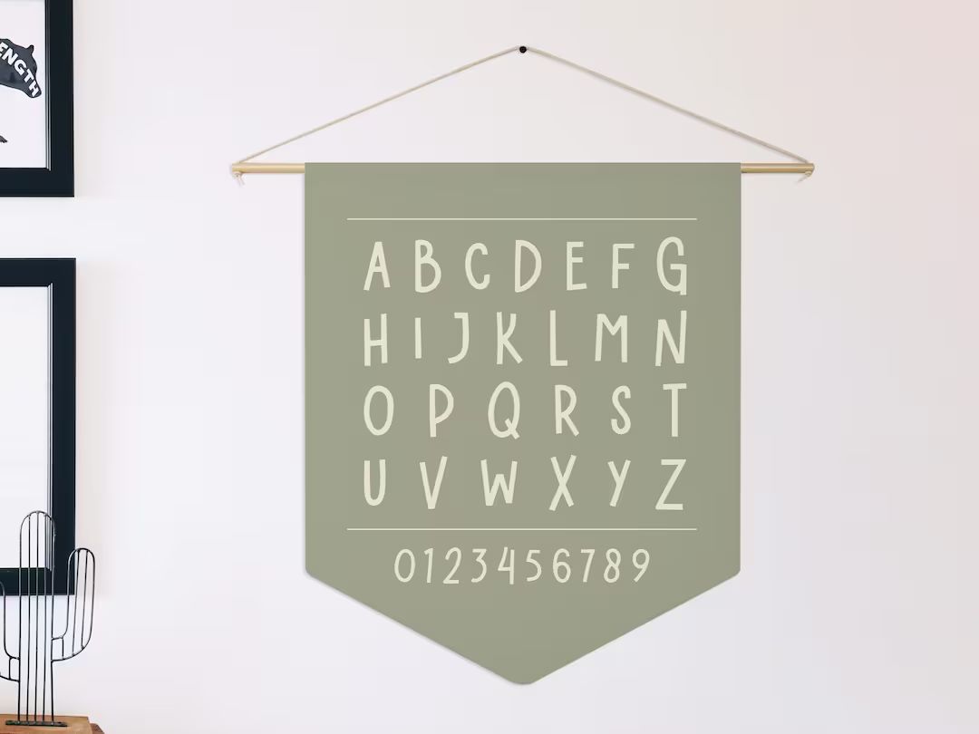 Alphabet Pennant Banner | Nursery Decor | alphabet wall art | Classroom Decor | Playroom Wall Art... | Etsy (US)