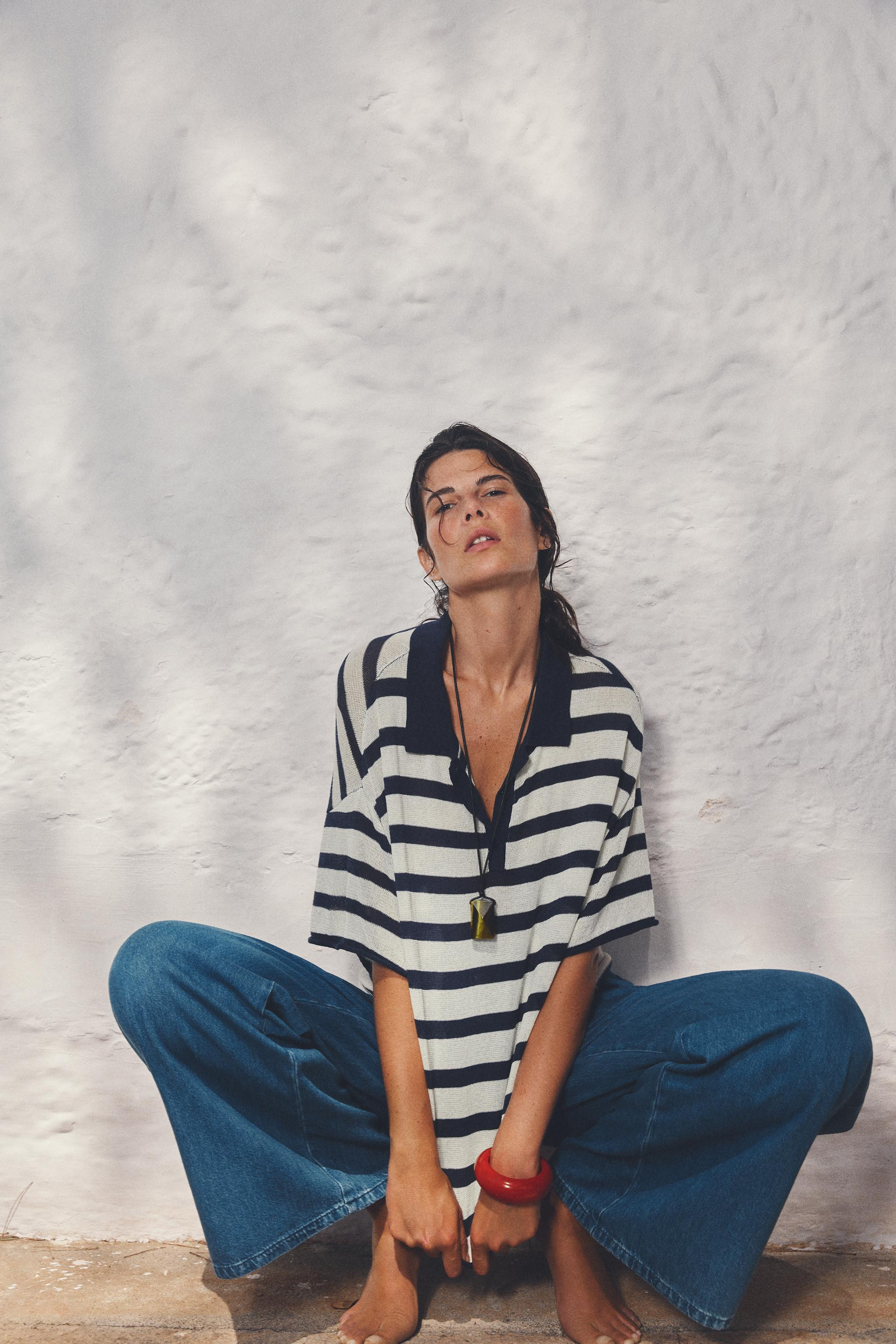 STRIPED KNIT POLO SHIRT | Zara US