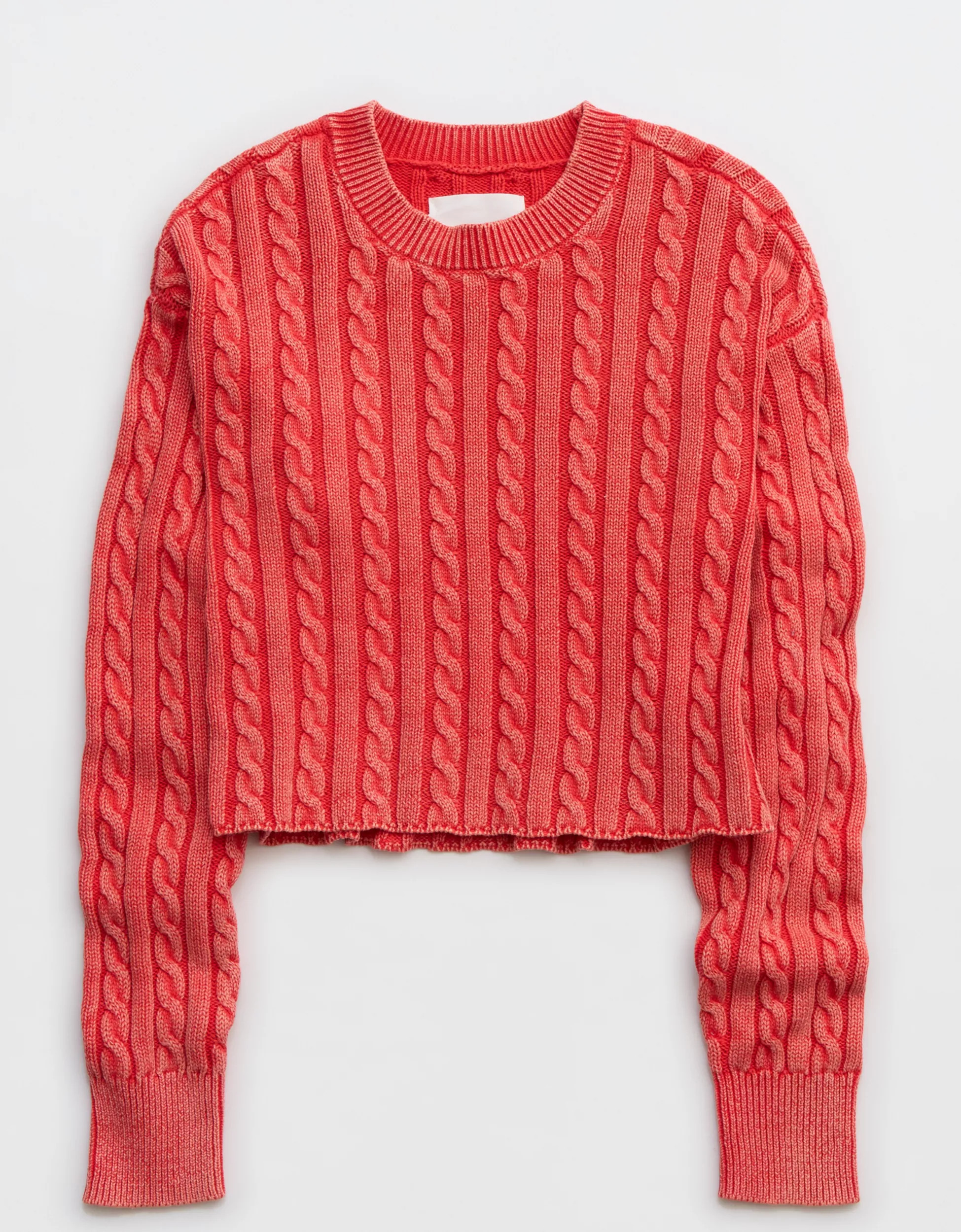 Aerie Cropped Mini Cable Sweater | American Eagle Outfitters (US & CA)