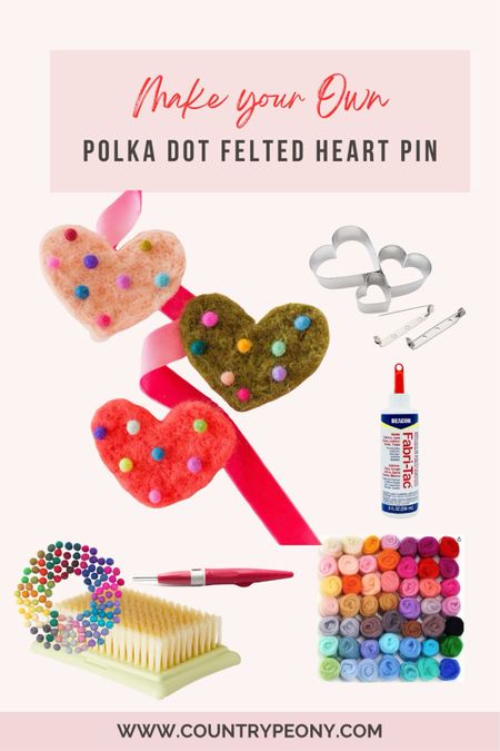 Make your own polka dot felted heart pin with these supplies!

#LTKSeasonal #LTKhome #LTKMostLoved
