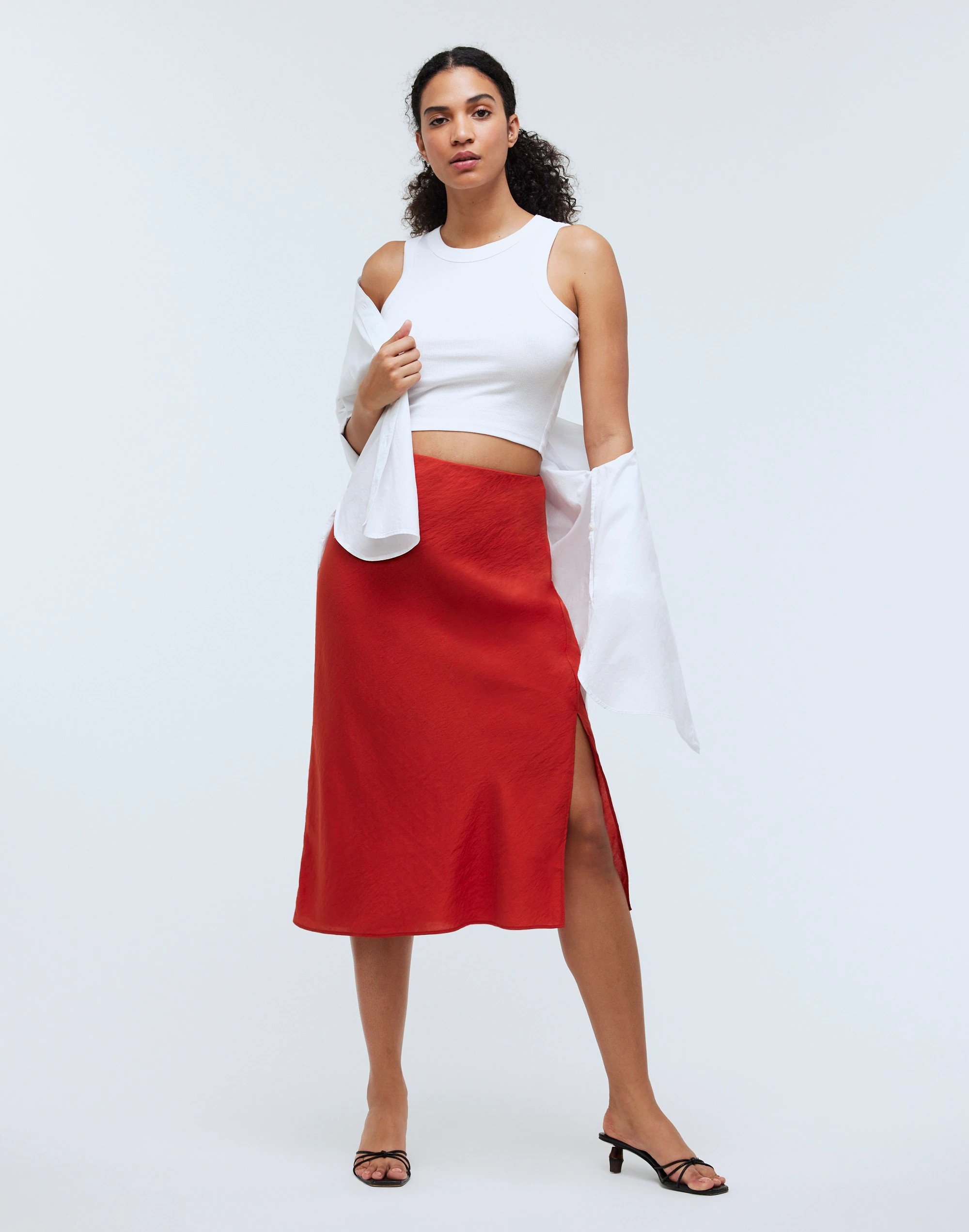 The Layton Midi Slip Skirt | Madewell
