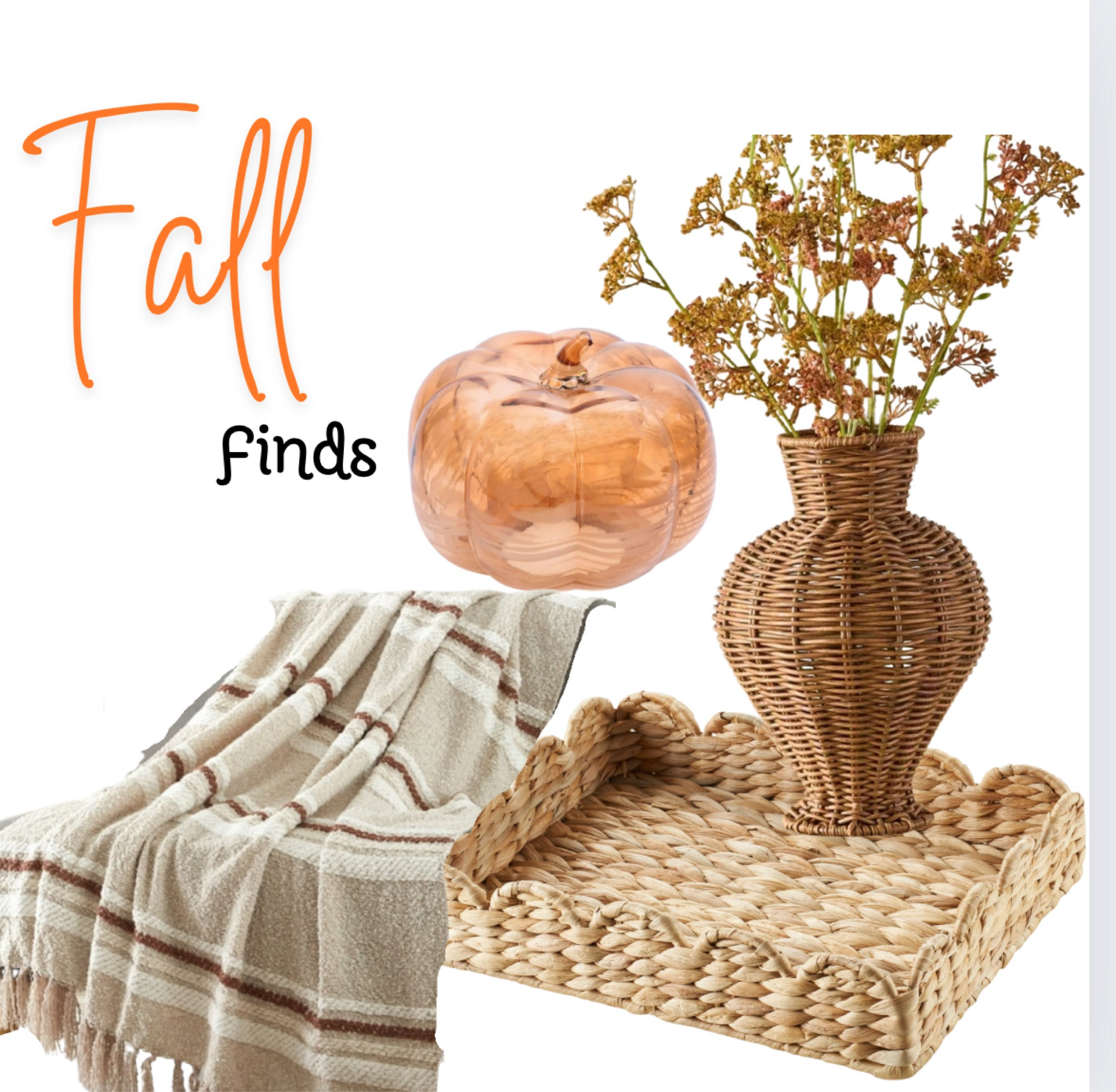Fall in love with cozy vibes! 🍂 From the perfect scallop tray to a soft plaid blanket, add a rattan vase filled with fall florals and the viral marble pumpkin to complete your autumn look. Shop all your fall finds now!

#LTKSeasonal #LTKHome #LTKFallSale