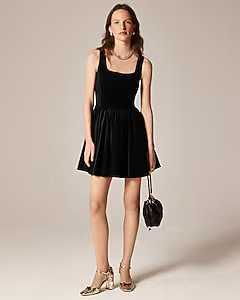 Fit-and-flare mini dress in velvet | J. Crew US
