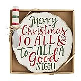 Amazon.com | Mud Pie, Merry, Farmhouse Christmas Cheese Plate Set, 8.5" dia, 8 1/2" spreader 5 1/... | Amazon (US)