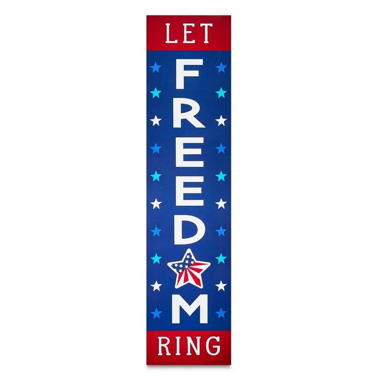 Patriotic Red, White and Blue Wooden Freedom Hanging Sign, 44", by Way To Celebrate | Walmart (US)