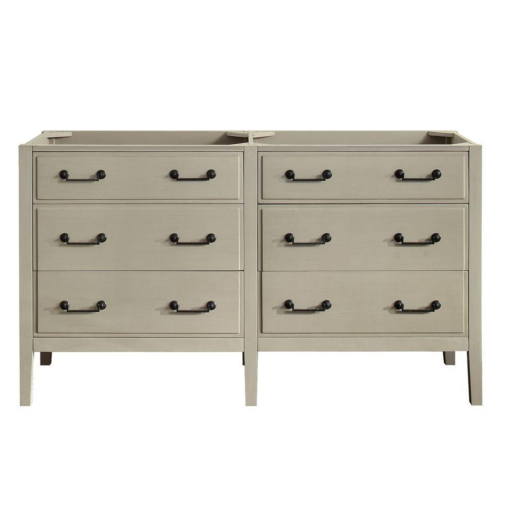 Delano 60 in. W x 21.5 in. D x 34 in. H Vanity Cabinet in Taupe Glaze | The Home Depot