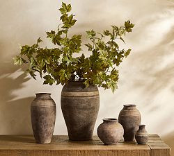 Brown Terracotta Striped Vase | Pottery Barn (US)