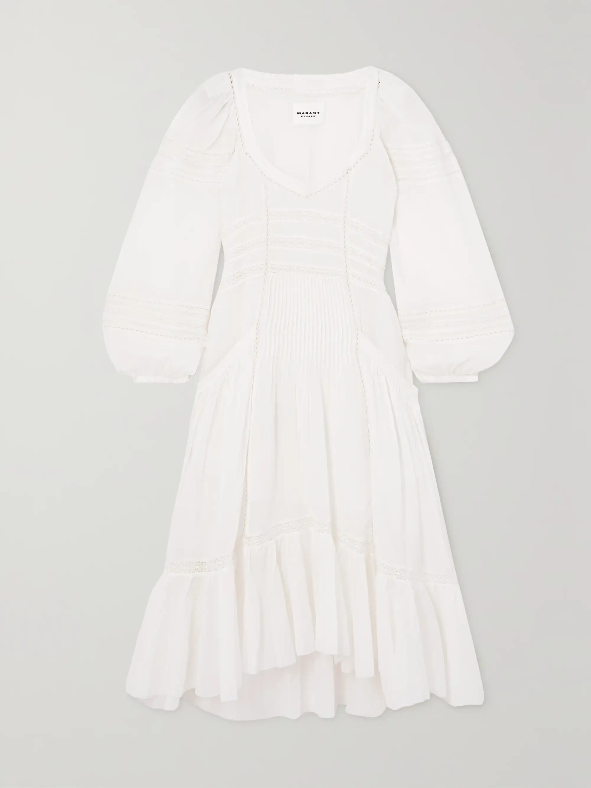 Melia asymmetric pleated cotton-poplin midi dress | NET-A-PORTER (US)