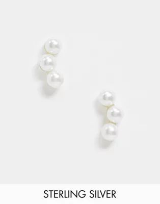 Kingsley Ryan Exclusive ear climber earrings in pearl | ASOS (Global)