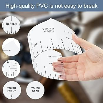 9Pcs Tshirt-Ruler Guide to Center Vinyl, Transparent V-Neck/Round PVC Ruler for Alignment, Heat P... | Amazon (US)