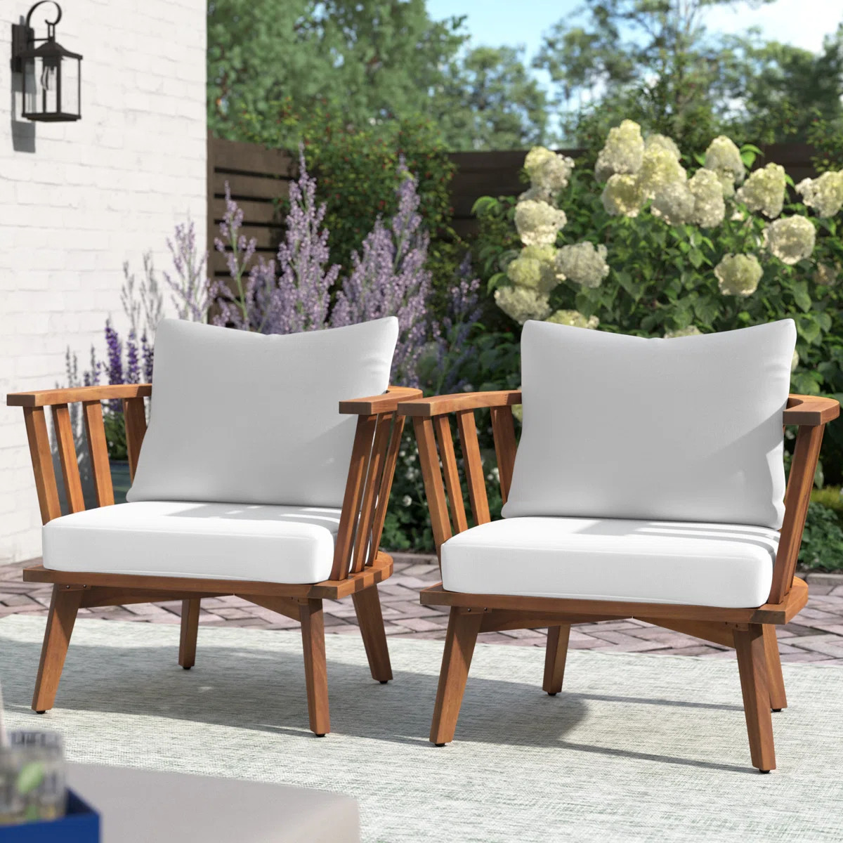 Cherri Teak Outdoor Lounge Chair (Set of 2) | Wayfair North America
