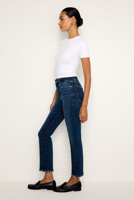Women's Soft-Tech Good Legs Straight Jeans | Extra Stretch, Flat Tummy Tech, Gap-Proof Waistband | Indigo, Size 0 | Good America | Good American