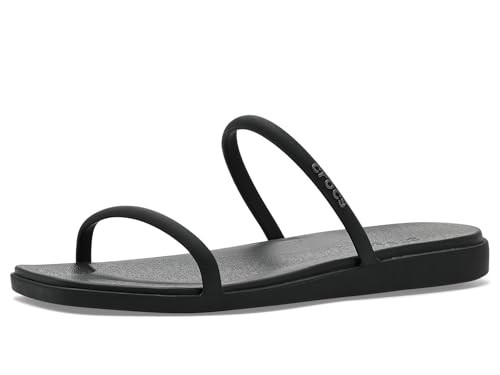 Crocs Women Miami Two-Strap Sandals Black 6 Medium | Amazon (US)