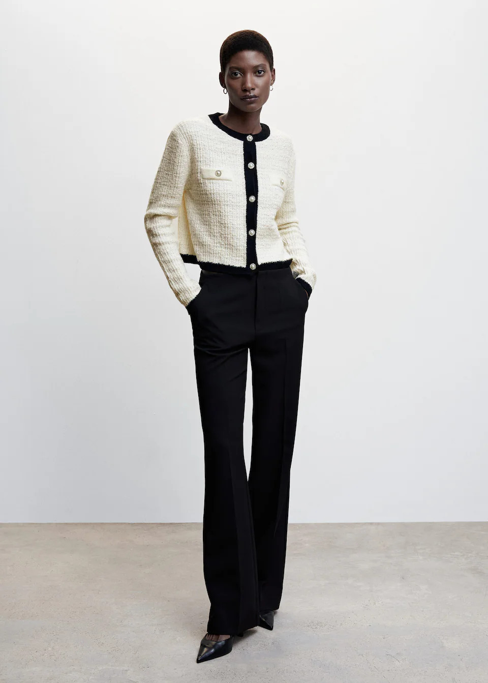 Pocket tweed cardigan -  Women | Mango USA | MANGO (US)
