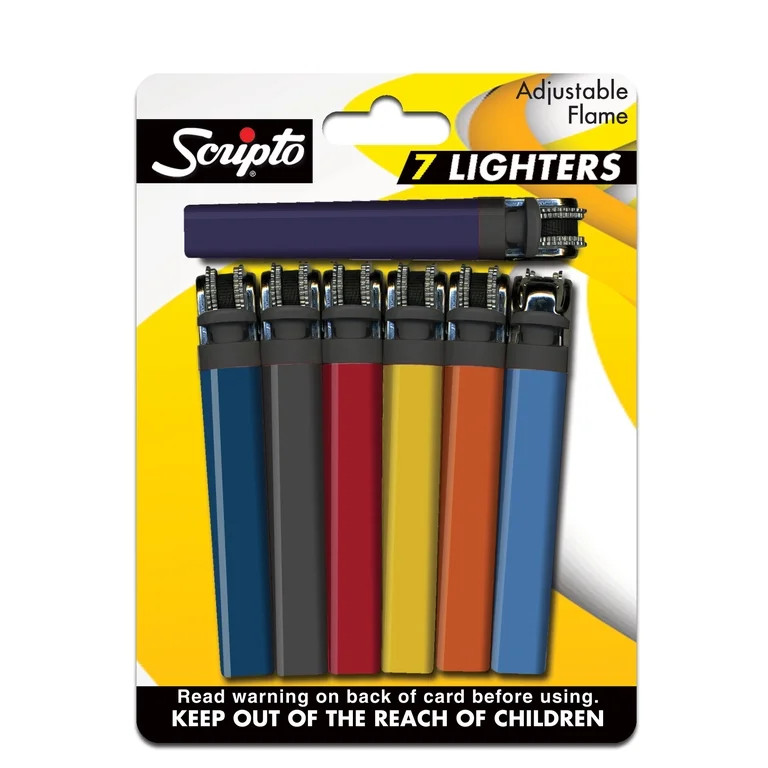 Scripto Views Adjustable Flame Pocket Lighters, 7 Count | Walmart (US)