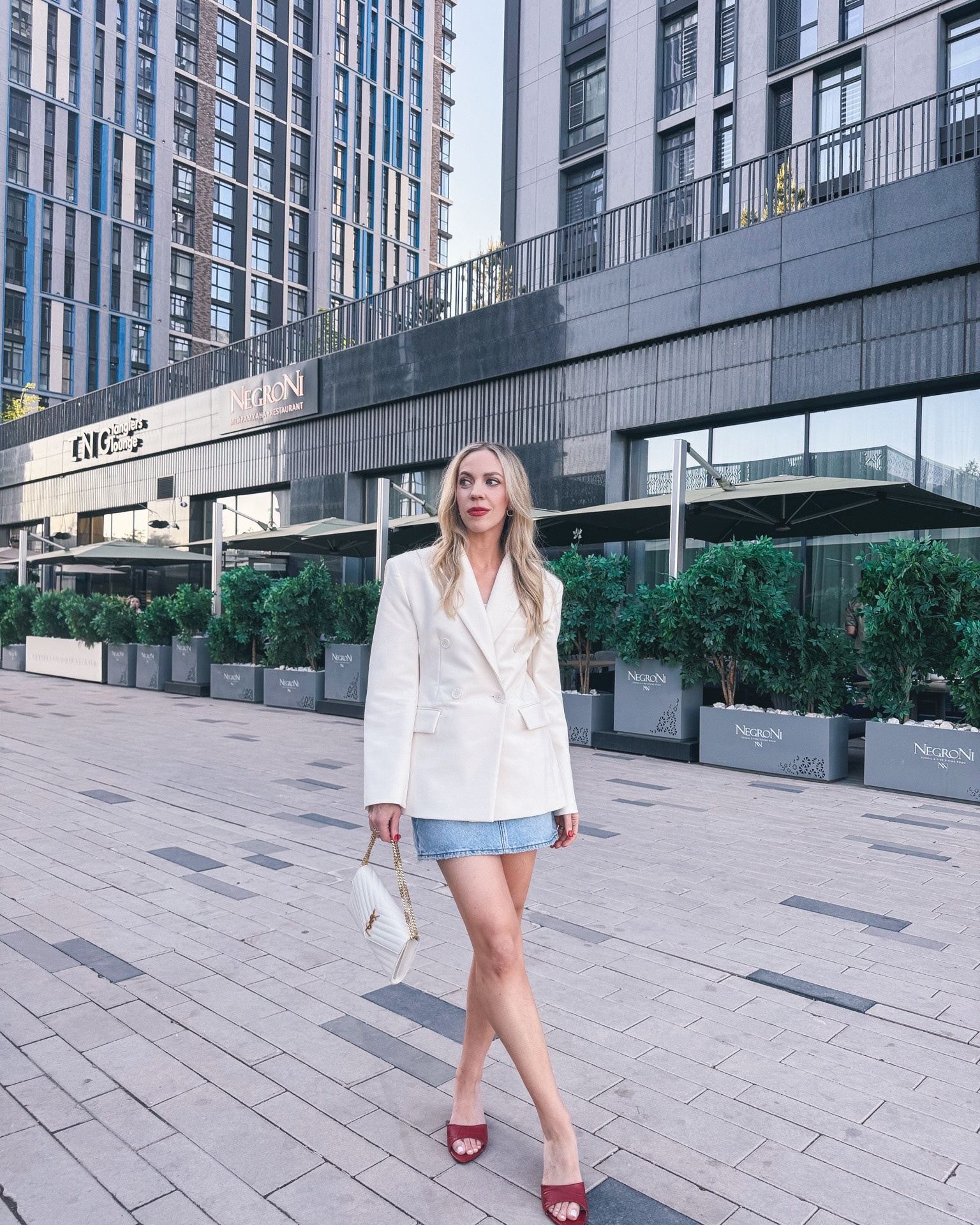 Date night outfit, white blazer, @levi denim mini skirt, red peep toe mules, white blazer with mini skirt outfit

#LTKOver40 #LTKSeasonal #LTKSaleAlert