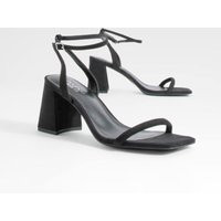 Womens Padded Strap Mid Heel Strappy Sandals - Black - 5 | boohoo (US & Canada)