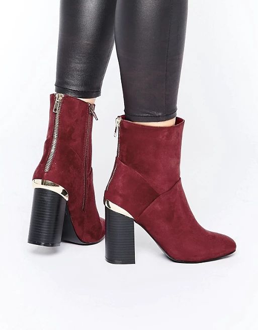 New Look Suede High Ankle Metal Detail Boot at asos.com | ASOS US