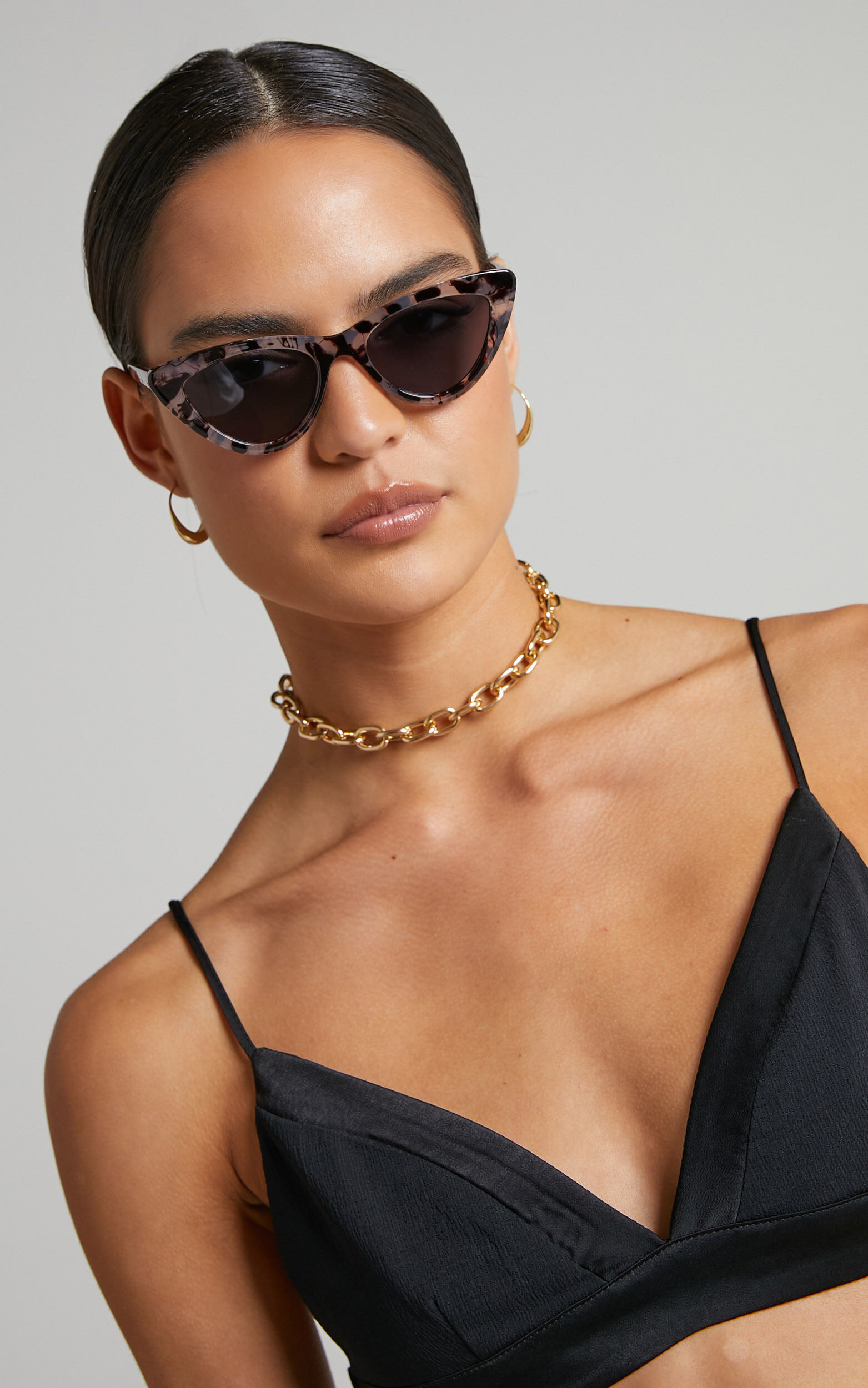 Kayleen Cat Eye Sunglasses in Leopard Grey | Showpo (US, UK & Europe)