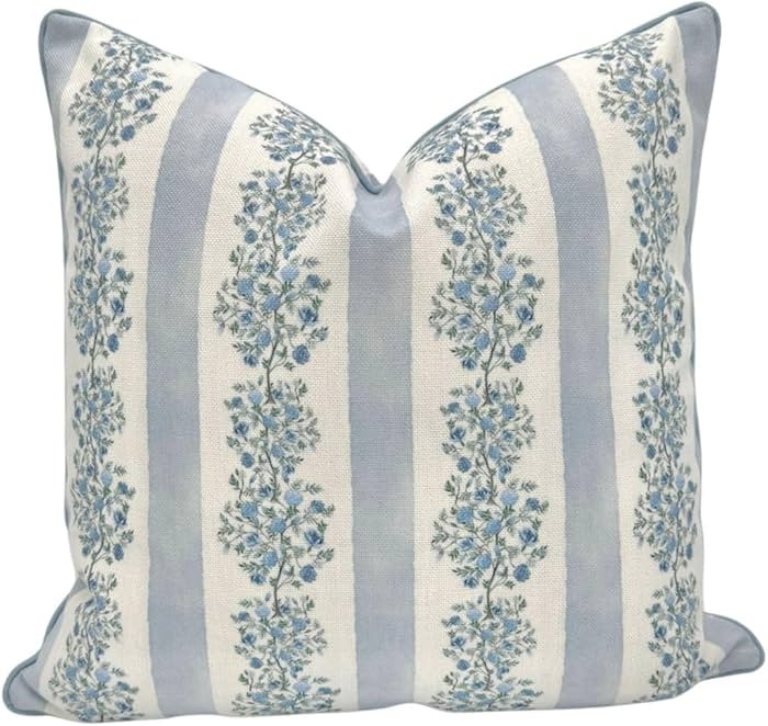 Juliet Euro 26"x26" Pillow Cover Floral Blue & White Grandmillennial Pillow Cover Classic Home De... | Amazon (US)