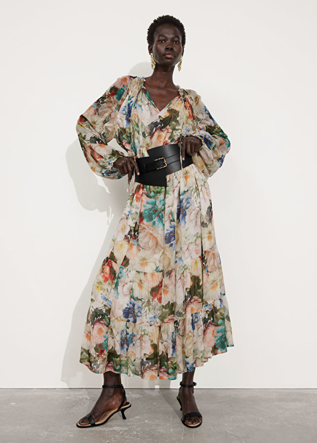 Voluminous Sleeve Midi Dress | & Other Stories US