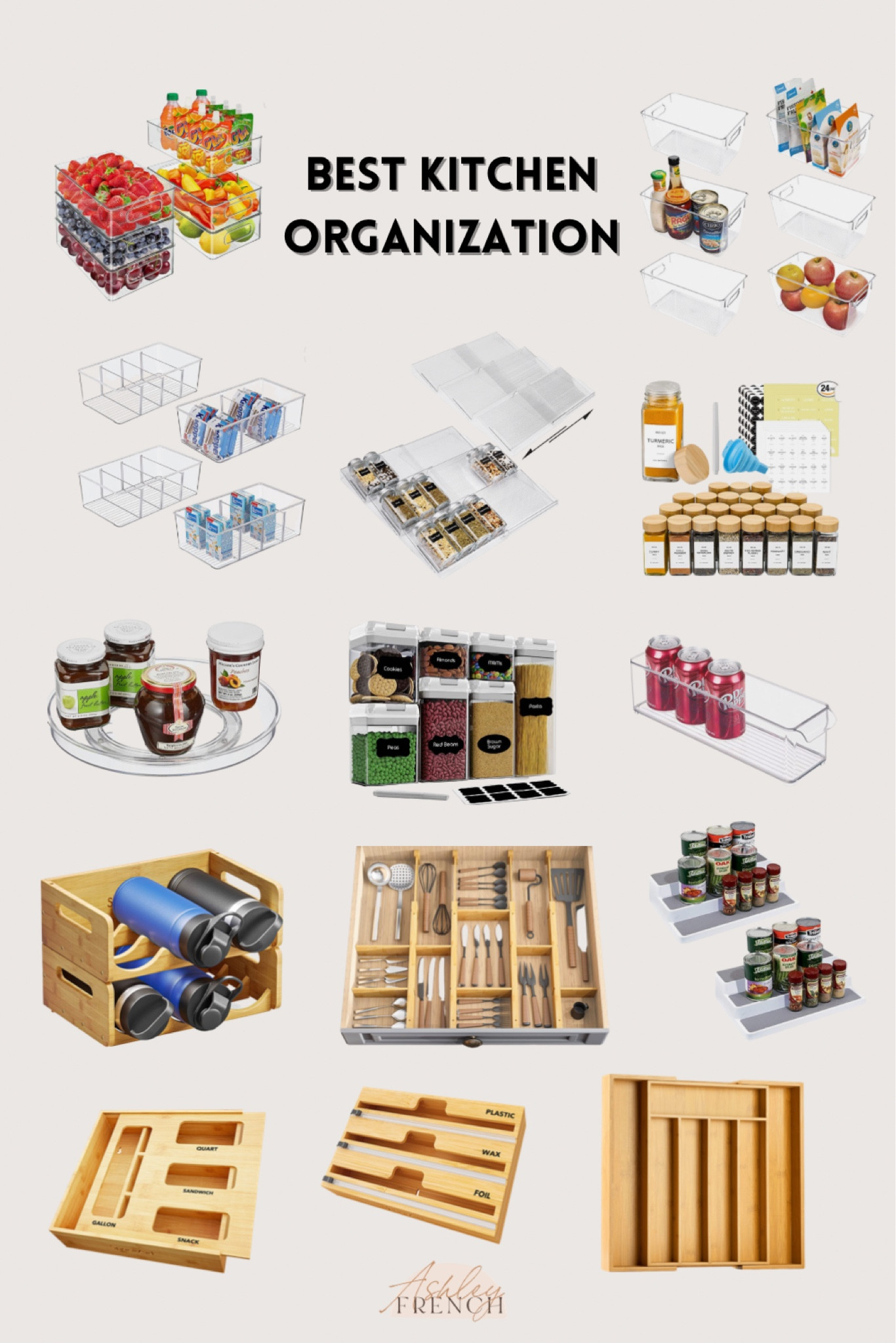 The best kitchen storage and organization bins! Acrylic and bamboo containers for cabinets, drawers, pantry and refrigerator  

#LTKhome