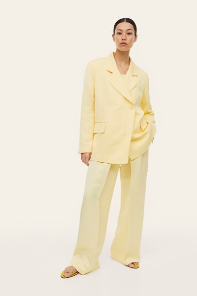 Double-breasted Linen-blend Jacket | H&M (US + CA)